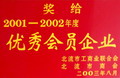 2001-2002年度北流市工商聯(lián)合會優(yōu)秀會員企業(yè)